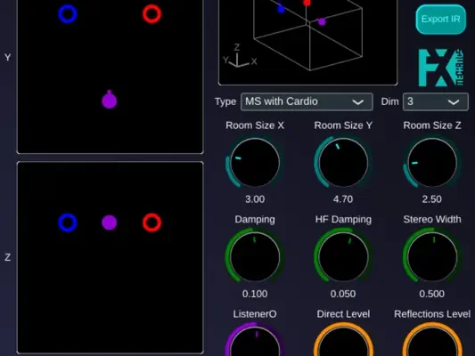 Binaural Room Reverb (BiRR) 2D And 3D v0.0.5 WiN Linux BIRR screen